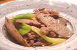 牛肉とごぼうとねぎの味噌炒め　作り方レシピ